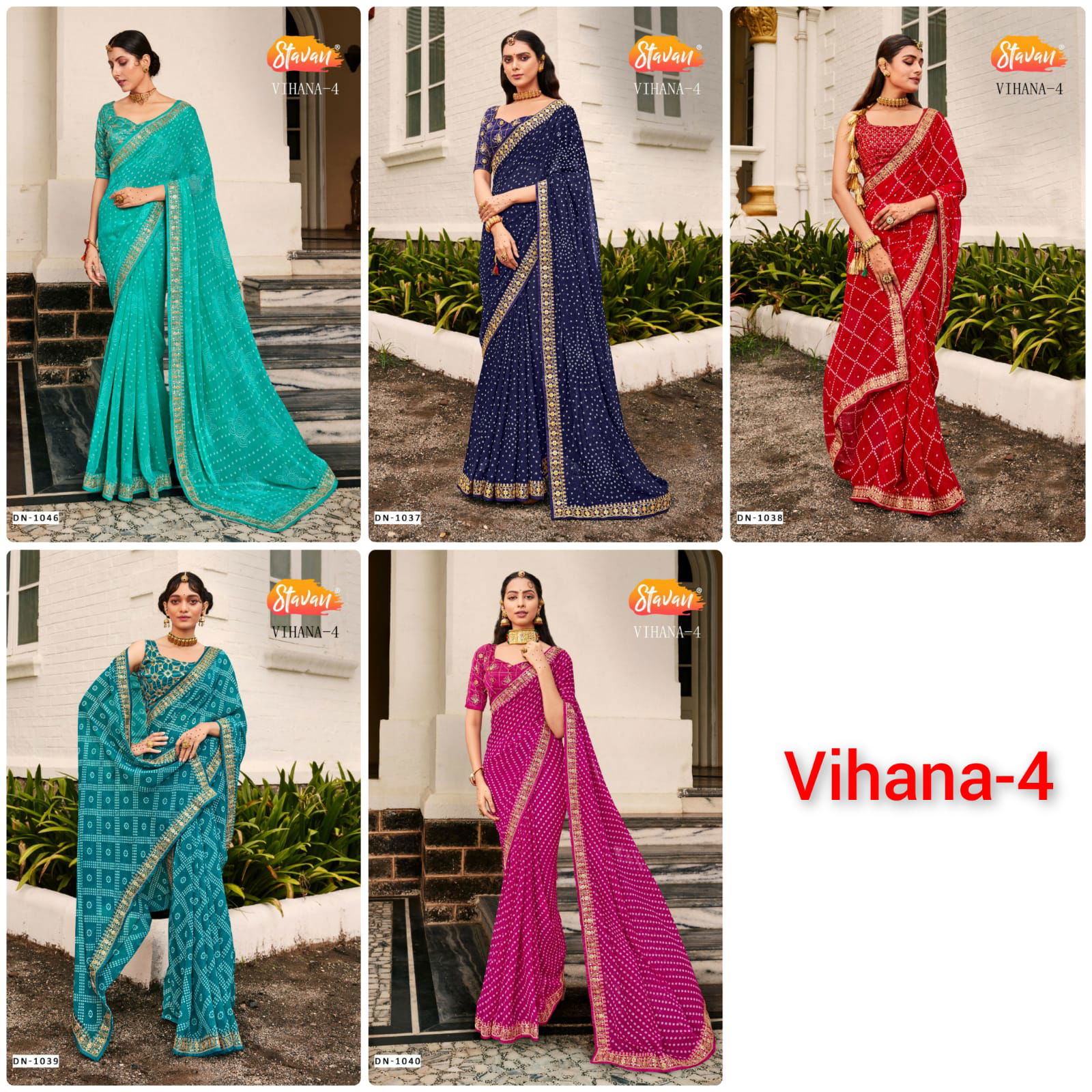 Stavan Vihana Vol 4 Bandhni Printed Sarees Catalog
